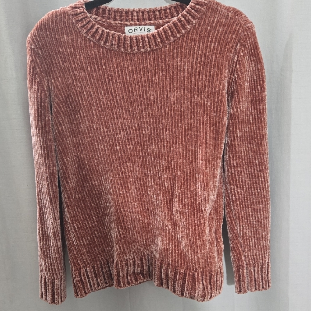 Orvis Dusty Rose Ribbed Chenille Crewneck Sweater – XS - Picture 3 of 7